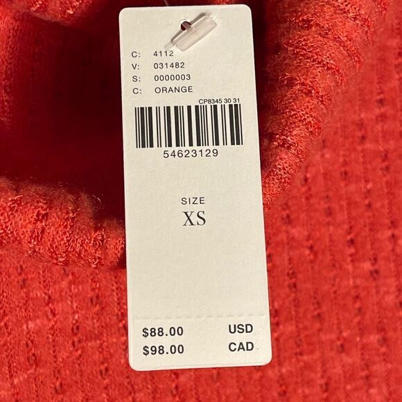 NWT Maeve Winterscape thermal rivers sweater orange cowl neck, size XS - Picture 7 of 16